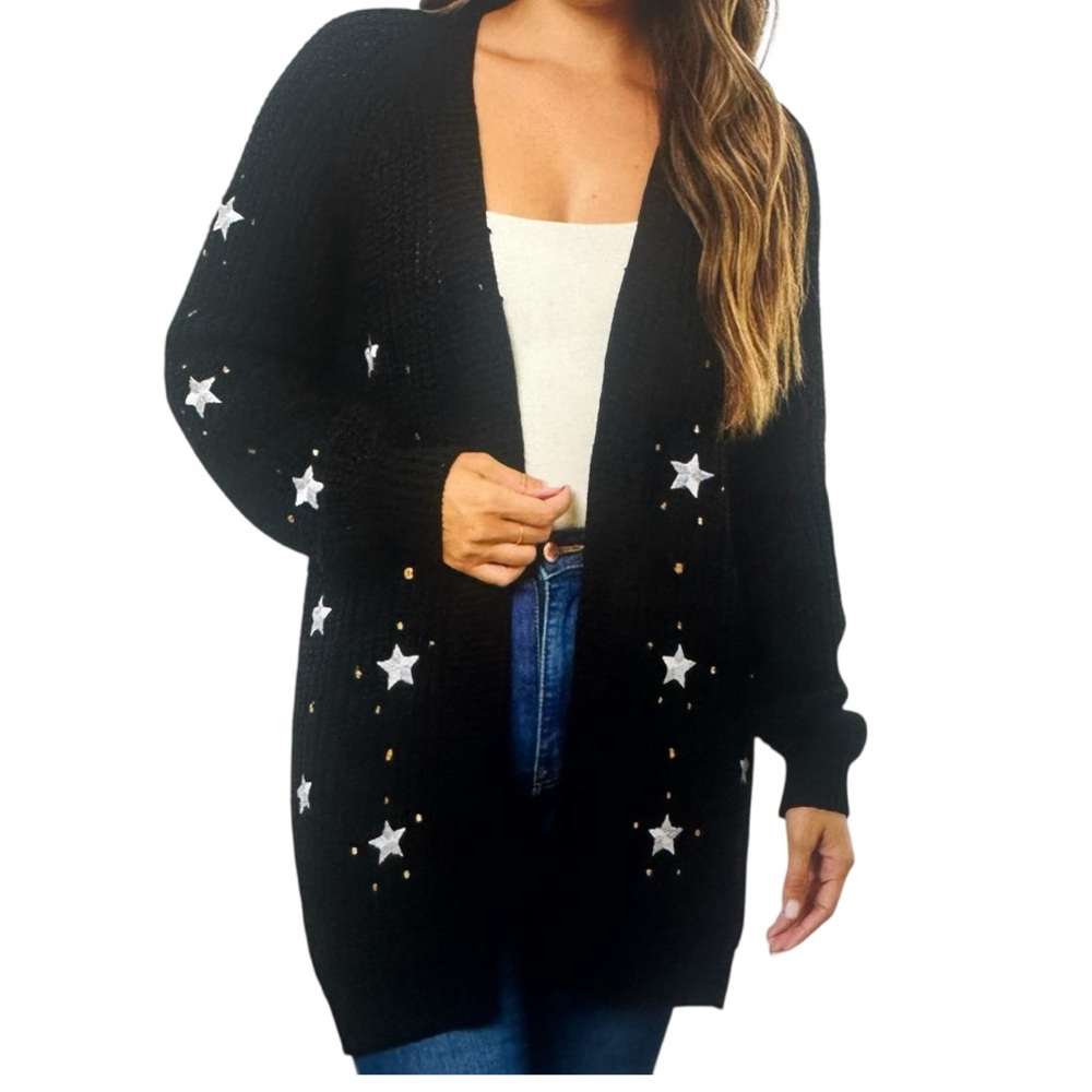Hem & Thread NWT Black Star Cardigan - Picture 10 of 10